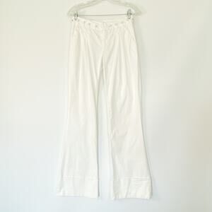 Abs by Allen Schwartz White Woven Wide Leg Pants